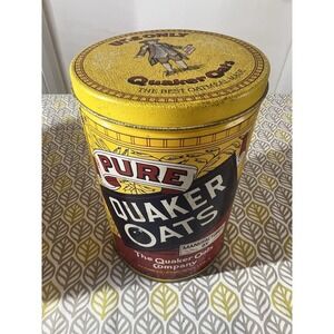 Vintage Quaker Oats‎ Collectible Advertising Tin Yellow 1991